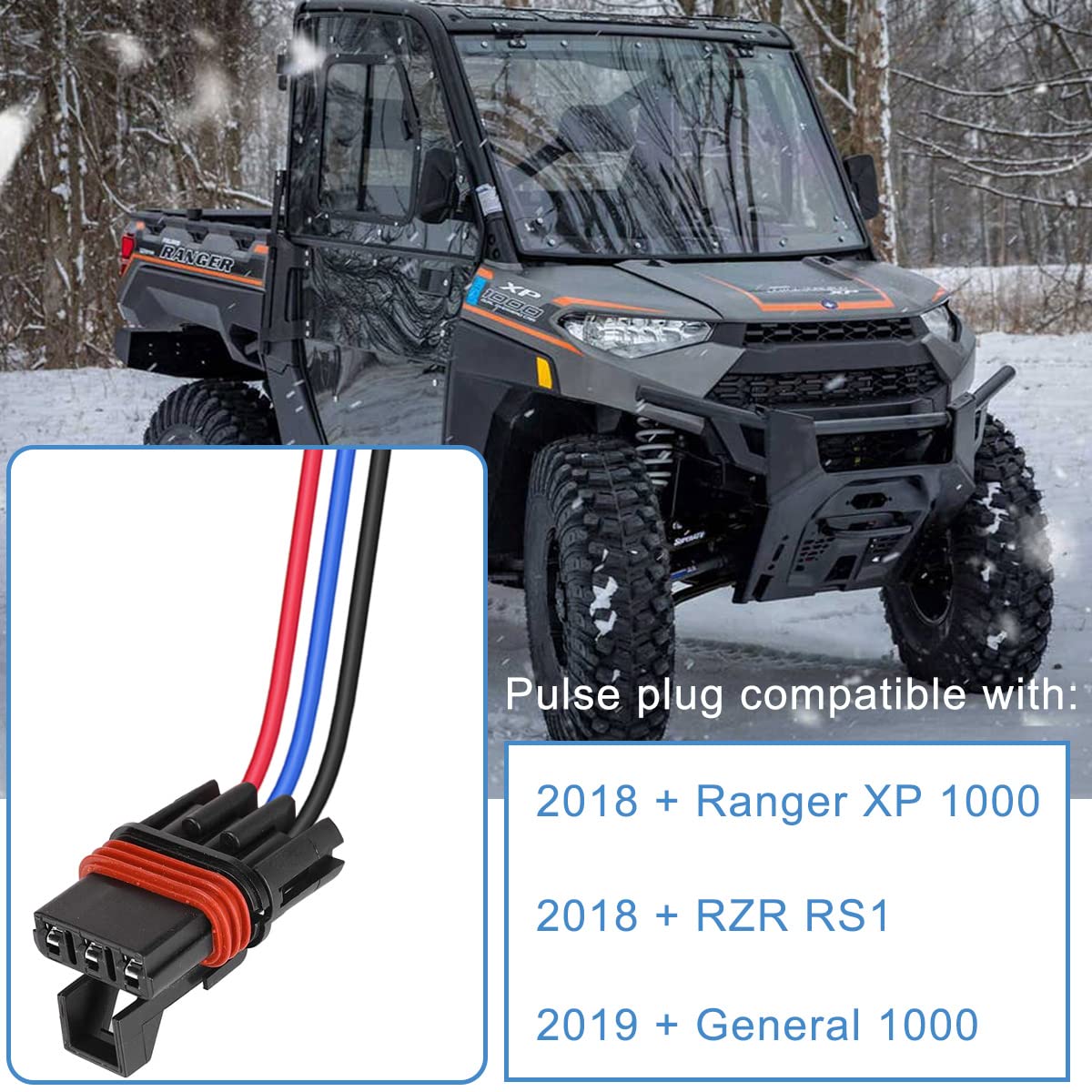 DKARDU Pulse Power Plug Pigtail Connector for Polaris Ranger XP 1000 RZR RS1 Pro General 2018 2019 2020 2021 Bus Bar Harness Pigtail Connector, 14 AWG, 6PCS