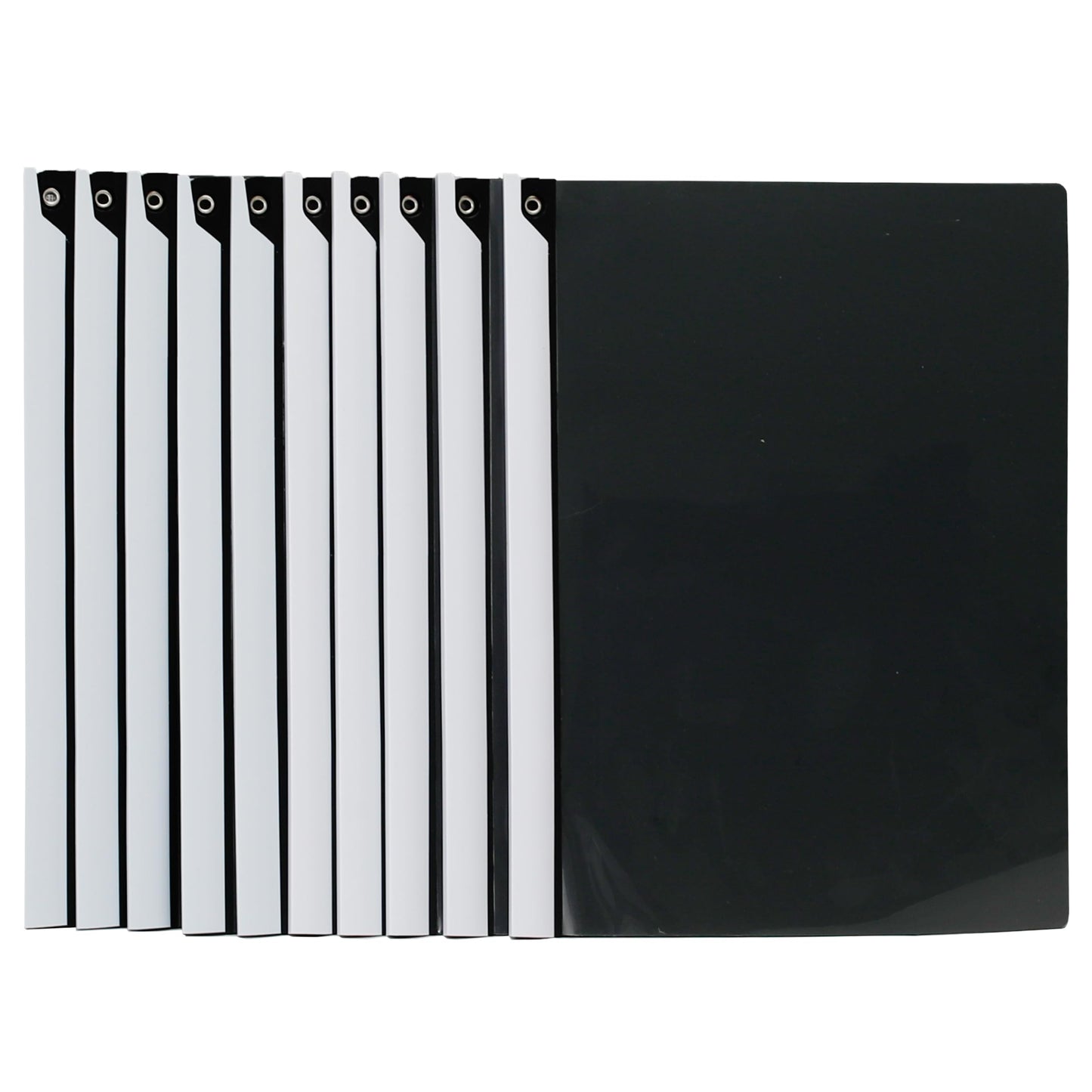 Dlicoda Report Covers with Swing Clip, 10 Pack Clear Front Presentation folders for A4/Letter Size, 8.9'' x 11.9'', 40 Sheet Capacity, No Punch Needed (Black)