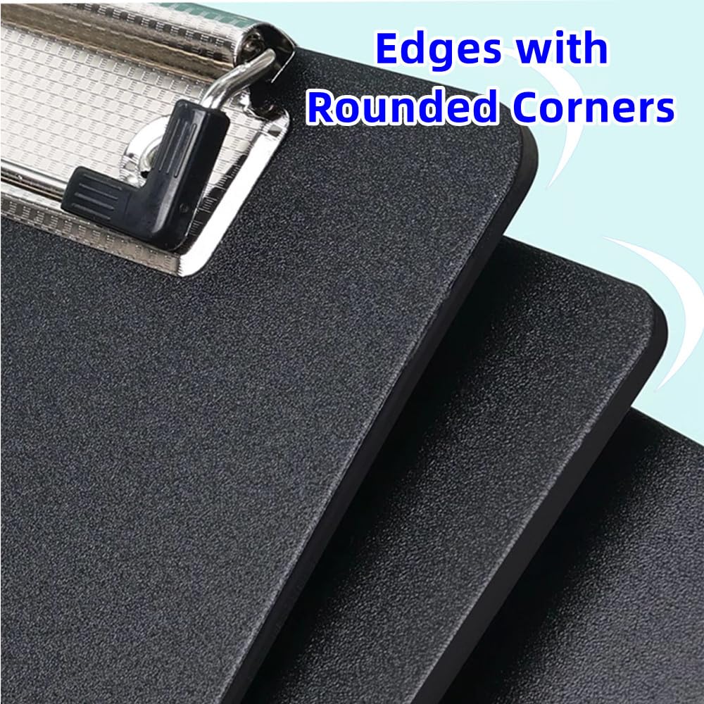 Clipboard A4, 6 Packs Plastic Clipboards Writing-Pad with Duty Clip for Office & Classroom Supplies - Black