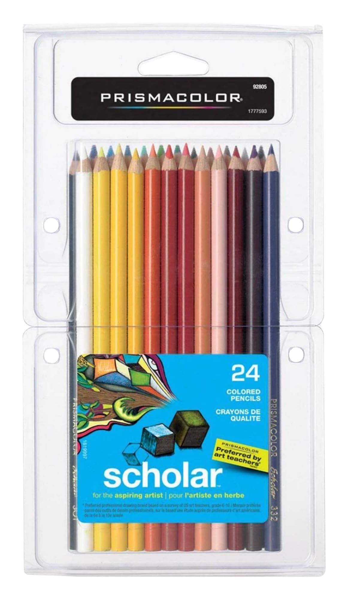 Prismacolor Scholar Coloured Pencils, Assorted Colours, 24 Count