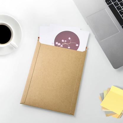 zmybcpack 50 Pack 7x9 inch Kraft Rigid Mailer, Self Seal Stay Flat Photo Document Mailers, Kraft Cardboard Envelopes Photography Mailers for CD, Photos, Document