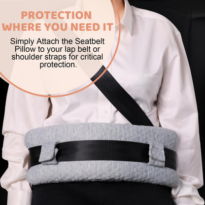 RoamReady Seat Belt Pillow Post Surgery for Mastectomy and Heart Surgery, Mastectomy Recovery Supplies, Heart Operation Recovery Support Cushion for Chest Chemo Port, Recovering Gifts(Light Gray)
