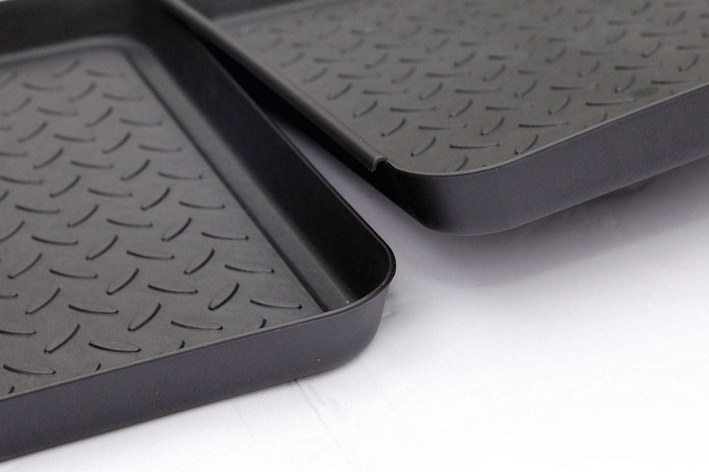 Boot Mat Tray,3 PCS Multi-Purpose 13.7" x 10.6" x 1.2" Floor Protection-Pet Bowls-Paint-Dog Bowls,Shoes, Pets, Garden - Mudroom, Entryway, Garage-Indoor and Outdoor Friendly (Black, 3Pack)