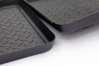 Boot Mat Tray,3 PCS Multi-Purpose 13.7" x 10.6" x 1.2" Floor Protection-Pet Bowls-Paint-Dog Bowls,Shoes, Pets, Garden - Mudroom, Entryway, Garage-Indoor and Outdoor Friendly (Black, 3Pack)