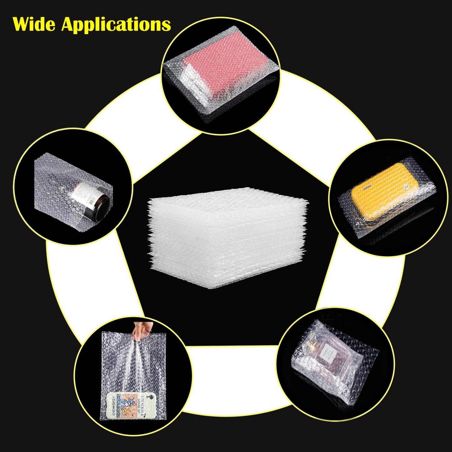 50Pcs 8 x 10 Inch Bubble Out Bags, Double Walled Wrap Pouches Protective Cushioning Bubble Pouch for Shipping, Storage, Mailing Packing fragile item and Supplies Dishes Glass Plates Packaging