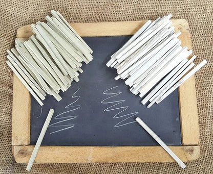 4OUR FAITH Edible Slate Pencils/Slate Bars - White - Natural Limestone - 120 Pack (800 grms) - 8*6 mm - Chisel Point - Writing on Blackboards, Slates, and Art Surfaces