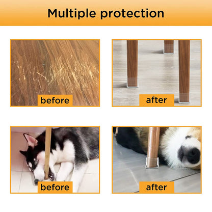 Clear Square Chair Leg Protectors Hardwood Floors, 16Pcs Silicone Furniture Legs Caps to Prevent Floor from Scratches and Reduce Noise, Easy to Move(1.5 Inch Transparent).