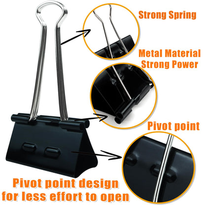 48Pcs Binder Clips(2 Inch), Large Binder Clips Heavy Duty Paper Clamps for Office and Home Supplies