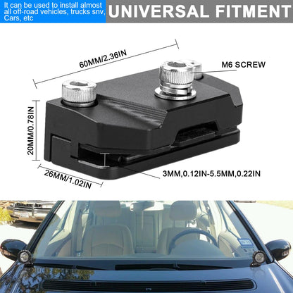 2PCS Universal Hood Light Mounting Brackets Ditch Light Brackets Adjustable Aluminum Alloy Pillar Hood Led Work Light pods Mount Bracket for Truck SUV Cars, No Drilling