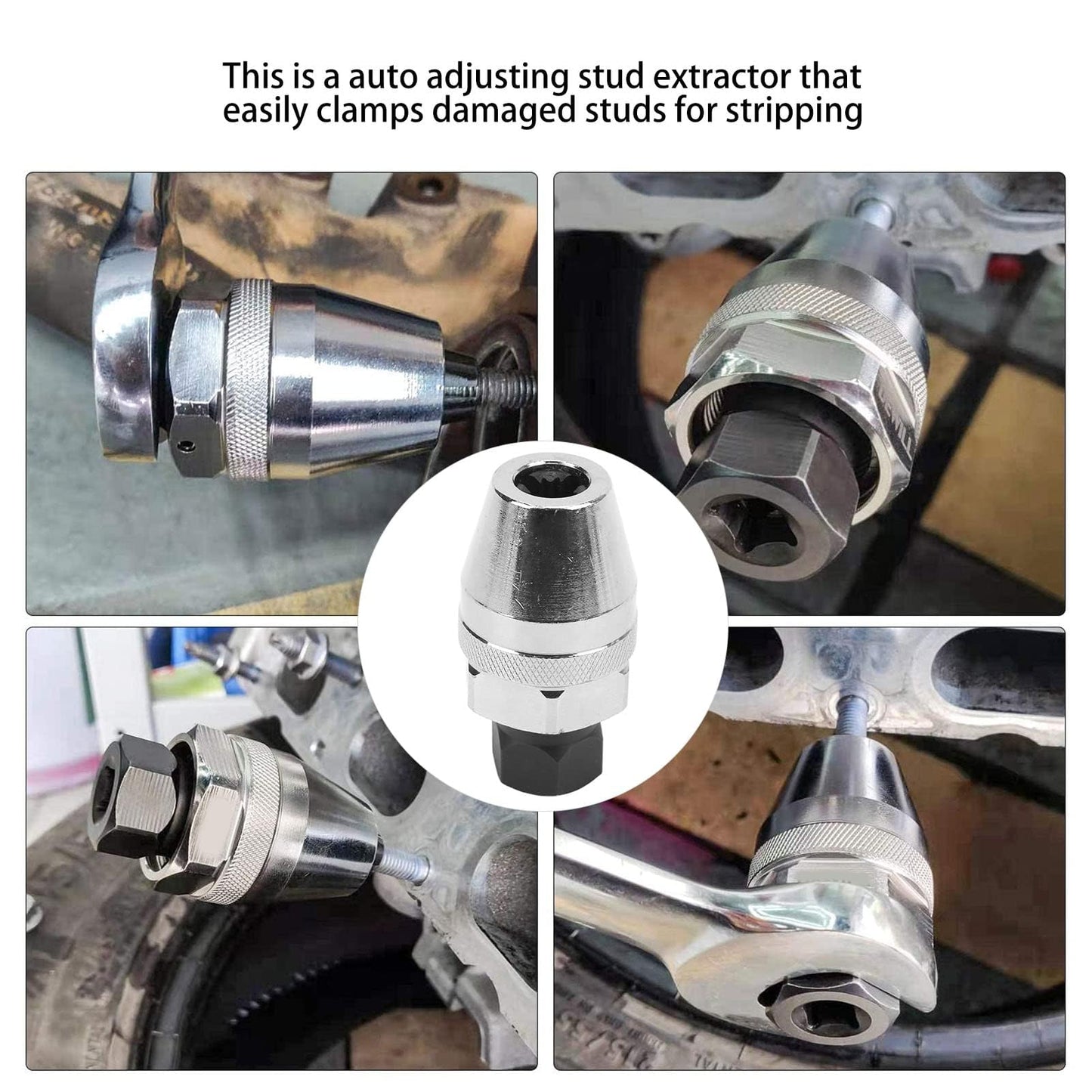 Stud Extractor Broken Bolt Remover Heat Treated Alloy Steel Bolt Extractor Tool for 1/4in-1/2in (6mm-12mm) Rounded Studs Extractor