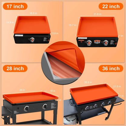 BANGIE Griddle Cover Mat for Blackstone 22 Inch Accessories | Full Wrap-Around Protection Silicone Mat for Griddle | Food Grade Material | Orange