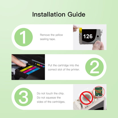 126 Ink Cartridges Replacement for 126 Ink Cartridges 126 T126 to use with Workforce 435 520 545 635 645 WF-3520 WF-3530 WF-3540 WF-7010 WF-7510 WF-7520 Stylus NX430 Printer (5 Pack)