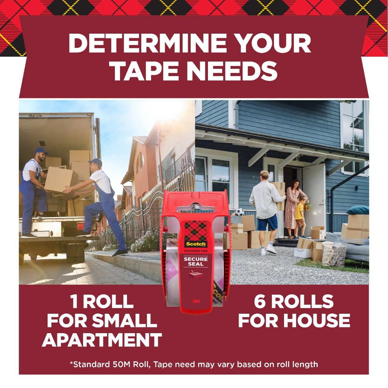 Scotch Ultra Clear Mailing Packaging Tape with Dispenser, 1.88 x 800 Inch, Clear (141)