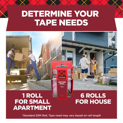 Scotch Ultra Clear Mailing Packaging Tape with Dispenser, 1.88 x 800 Inch, Clear (141)