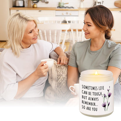 Shqiueos Birthday & Christmas Get Well Gifts for Women, Cancer Care Gifts for Women Inspirational Candle 7oz, Sympathy Gifts, Cheer up, Comfort, Surgery Recover, Encouragement Lavender Scented Candle