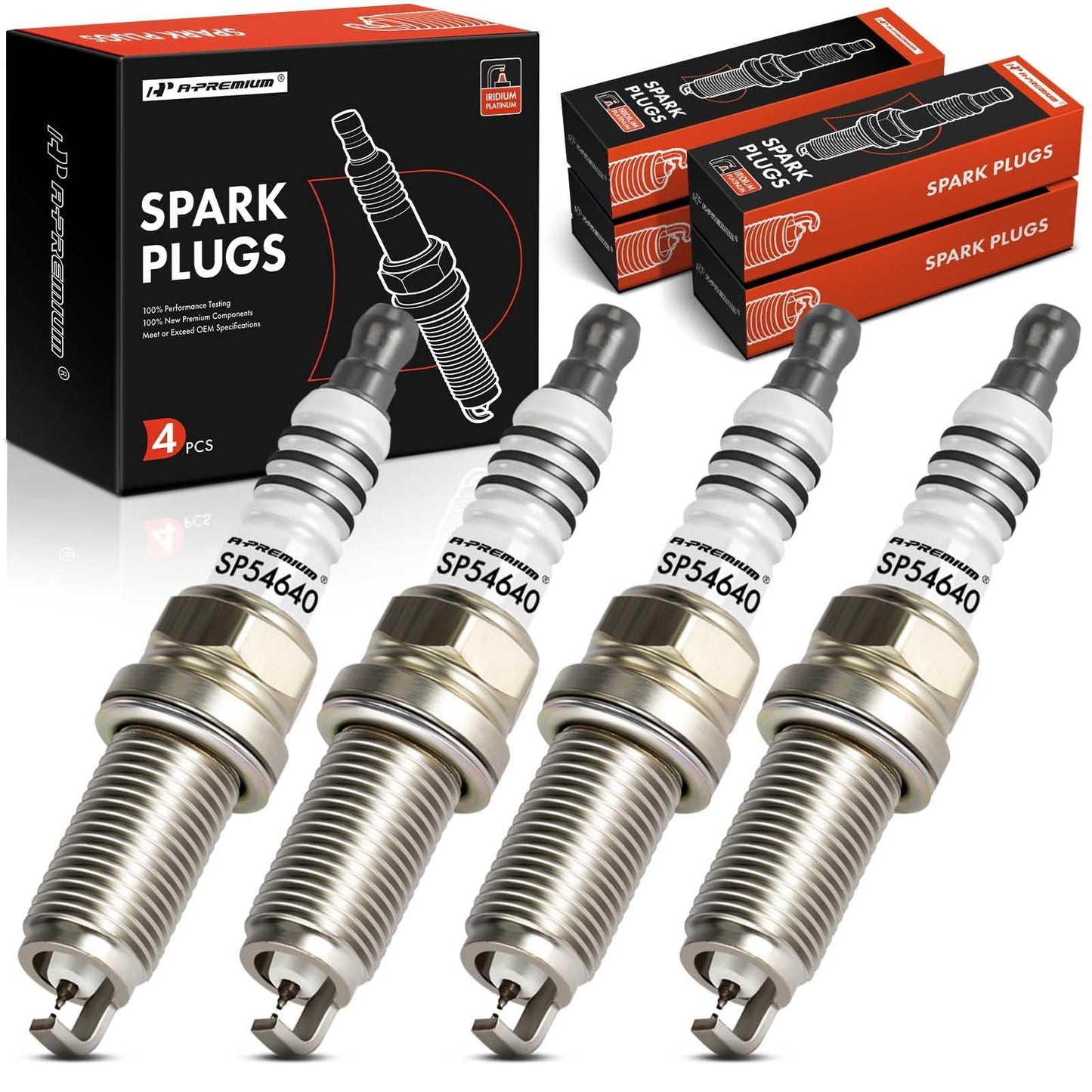 A-Premium 4 Packs Iridium Spark Plugs Compatible with Toyota Corolla, Prius, Yaris, 4Runner, Tacoma & Hyundai Elantra & Subaru Forester & Honda Civic, 1989-2020