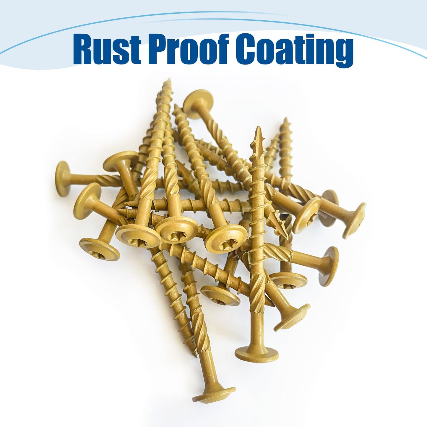 ANCHOREASE Lag Screws #14×3", 100PCS Heavy Duty Construction Screws, Rust Resistant, Washer Head, Bronze Coated External Wood Screws, Trusss Lag Screws, 2PCS T30 Star Bit Included