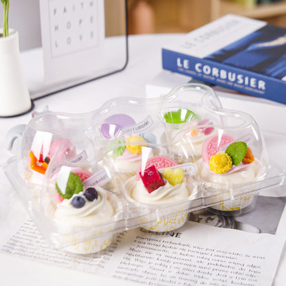Valentines Gifts NPLUX 6 Count Cupcake Containers 30 Pack Cupcake Holders Clear Plastic Stackable Cupcake Boxes with Detachable Tall Dome Lids for 180 Cupcakes, BPA Free, Standard Size