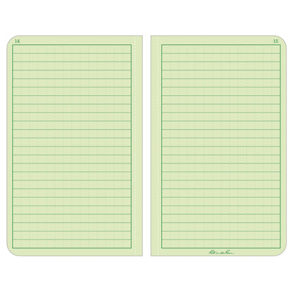 Rite in the Rain All-Weather Hard Cover Notebook, 4 1/4" x 6 3/4", Green Cover, Universal Pattern (No. 970F-M)