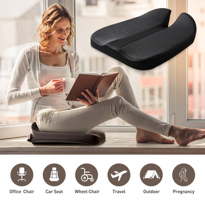 CreekT 2024 Upgraded Car Seat Cushion Pad Foam Heightening Wedge, Coccyx Cushion for Tailbone Pain Lower Back Pain Relief Seat Cushion for Short People Driving, Truck Seat Cushion for Office Chair