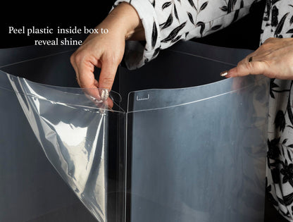 Doppelia 2 Pack Cake/Gift PET Tall Clear Box - 10" X 10" X 9" Carrier With Lid & Ribbon, Transparent Display Container For Birthday, Wedding, Anniversary