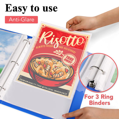 300 Pack Sheet Protectors 8.5 x 11 inch Page Protectors for 3 Ring Binder Non-Glare , Plastic Clear Sheet Protectors for Document, Paper