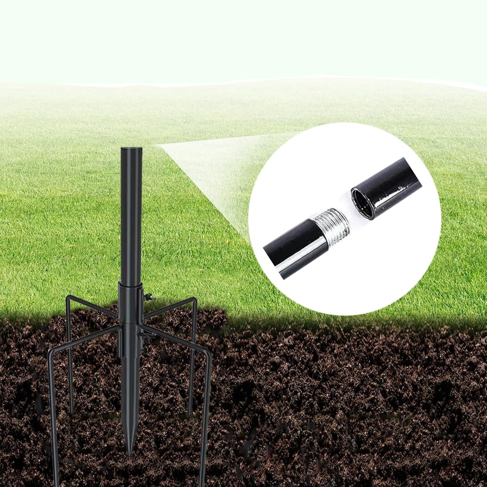 74 Inch Bird House Pole Heavy Duty Feeder Mount Kit for Outdoor 5-Prong Base Splicing Adjustable Feeding Stand Station Watching Weather Squirrel Proof Poles Bird House Not Included (Black, 74 inch)