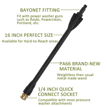 PWACCS Pressure Washer Gun Adapter Kit – Power Washer Gun Fittings with 1/4" Quick Connect Socket – 5 Spray Nozzles Include – Compatible with Ryobi, Powerclean, Portland and Husky