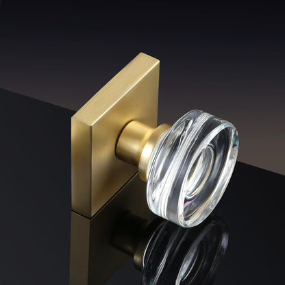 Leydebong 1 Pack Half Dummy Knobs, Gold Crystal Glass Dummy Door Knobs, Non-Turning Single Side Dummy Door Knob for Interior Doors
