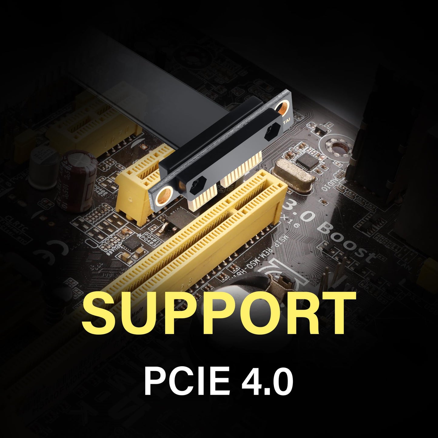 SinLoon PCIe 4.0 X1 Extension Cable 90 Degree PCI-E 1X Male to Female Riser Cable (30CM)