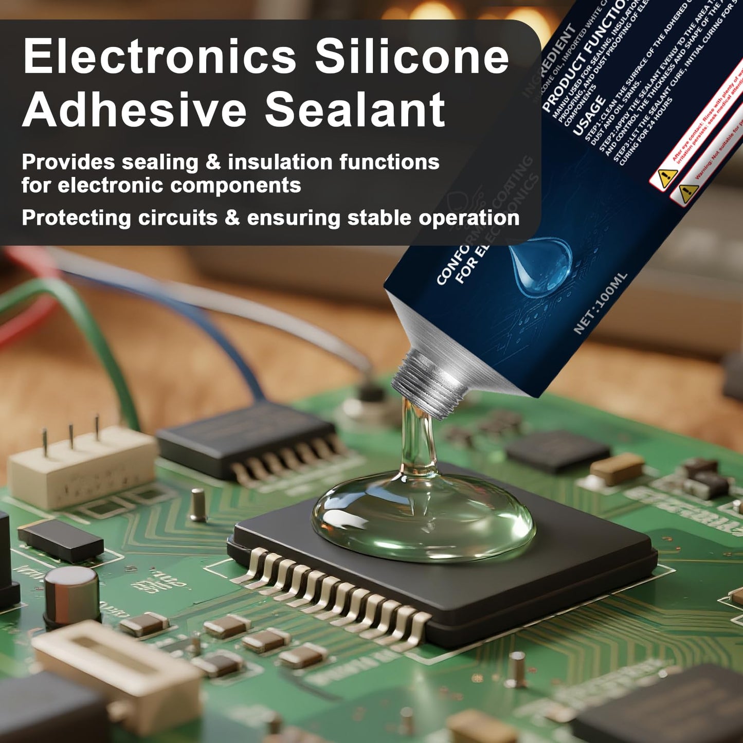 1DFAUL 200ml Conformal Coating for Electronics, Silicone Conformal Coating Insulating Sealant, Waterproof, Dust& Moisture Resistant, for Reliable Electronic Components Protection