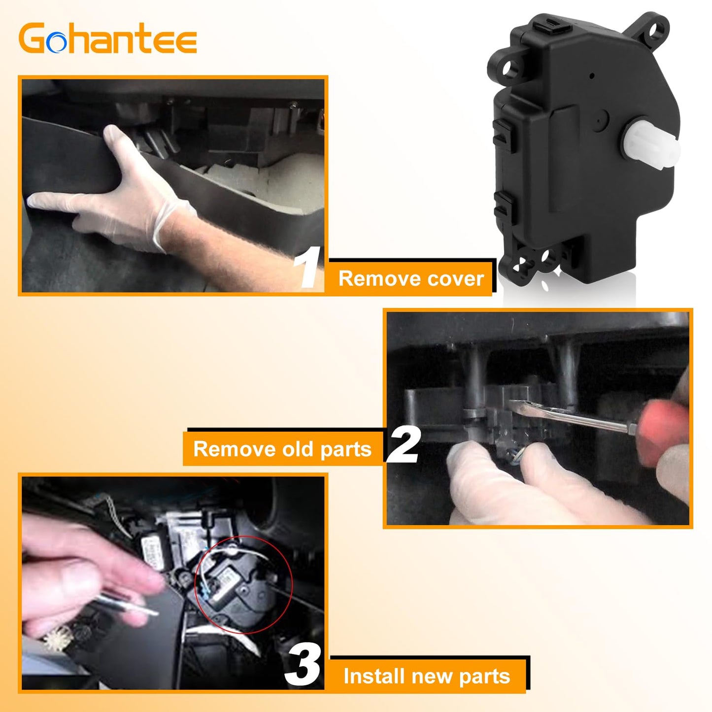 604-029 HVAC Heater Air Blend Door Actuator Replacement for Chrysler 200 Cirrus Aspen Sebring Dodge Avenger Caliber Durango Journey Jeep Patriot Compass Wrangler Ram ProMaster 68018109AA 604029