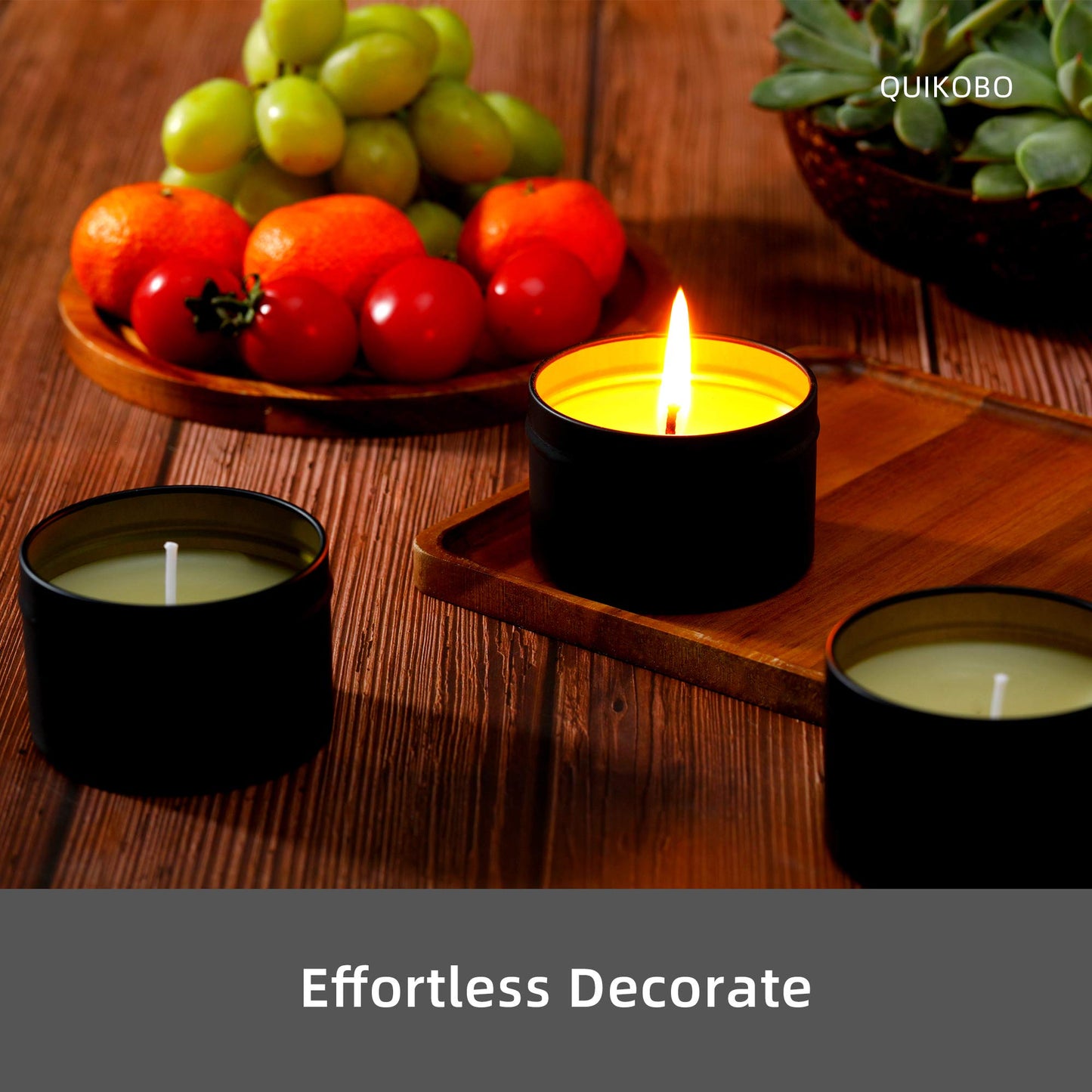 Quikobo Candle Tin 24 Pieces, 4.5oz, 135ml Containers, Candle Jars for Making or DIY (Black & Gold)