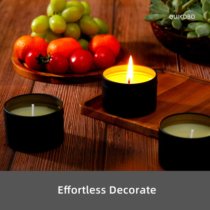 Quikobo Candle Tin 24 Pieces, 4.5oz, 135ml Containers, Candle Jars for Making or DIY (Black & Gold)