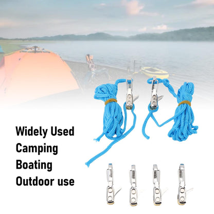 6PCS Rope Adjuster Kit Quick Adjustable Adjustment Secure Fixation Cord Tensioner with Rope for Camping Boating