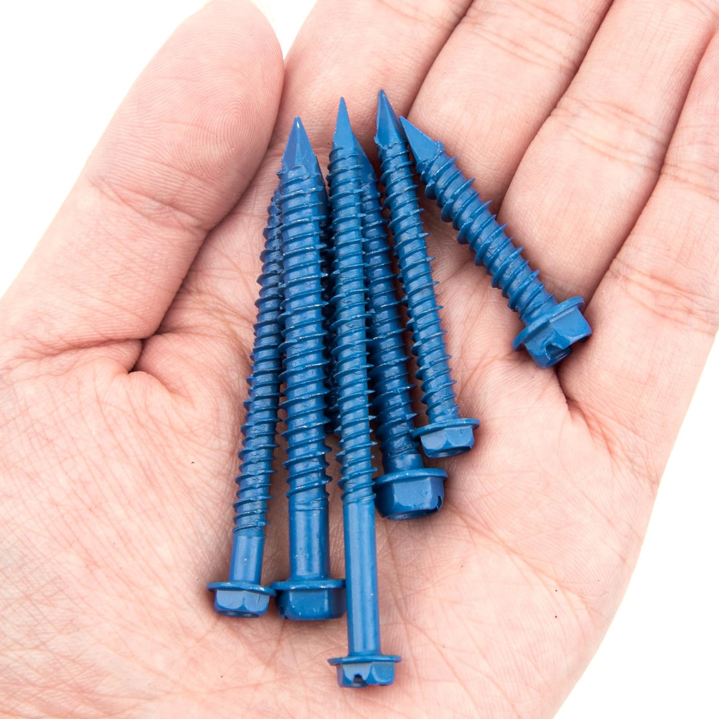 VIGRUE Concrete Screws Assortment Kit 1/4" x 1-1/4" to 2-1/4" and 3/16" x 1-1/4" to 2-3/4" 175PCS Hex Head Cement Screws Set Diamond Point for Anchoring to Masonry, Block or Brick