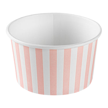 Coppetta 12-Ounce Dessert Cups, 50 Disposable Ice Cream Cups - Lids Sold Separately, Sturdy, Pink and White Paper FroYo Bowls, for Hot and Cold Foods, Perfect for Gelato Or Mousse - Restaurantware