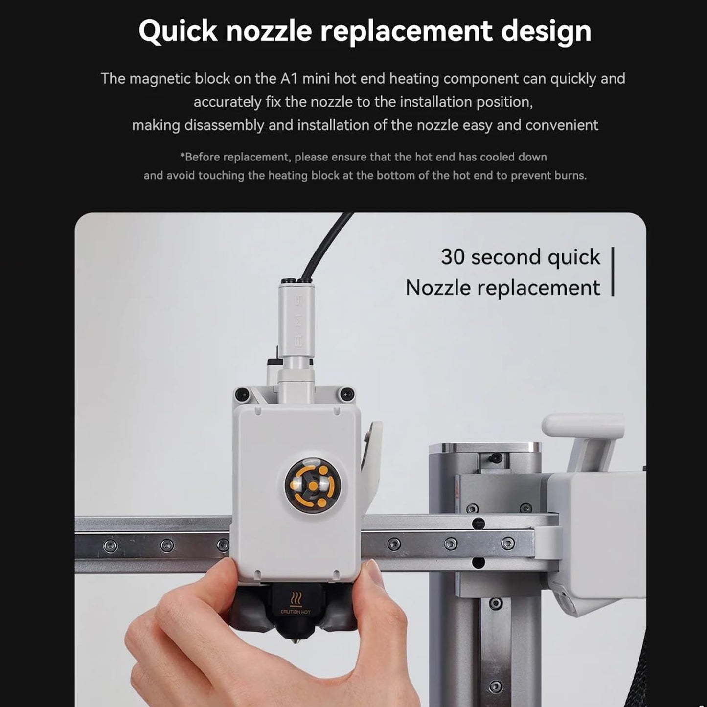 Upgrade Hotend Kit for Bambu Lab A1/A1 Mini, Hot End Assembly 0.4/0.6/0.8mm Hardened Steel Nozzle & Silicone Sock for Bambu Lab 3D Printer Part