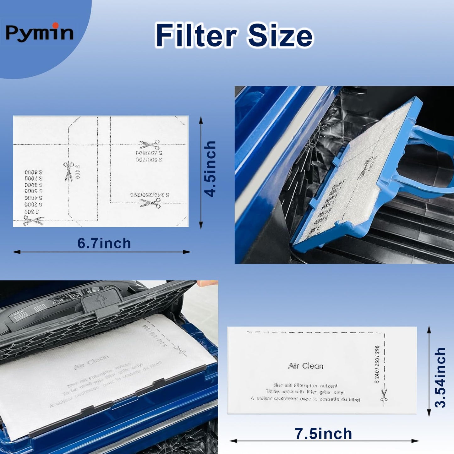 Pymin 12 Pack GN Vacuum Dust Bags Compatiable with Miele Hoover Bags,3D Efficiency GN Vacuum Bags for Classic C1,Complete C2 C3, S227 S240, S270, S400, S600, S800,S2, S5, S8 Series(12 Bags+4 Filters)