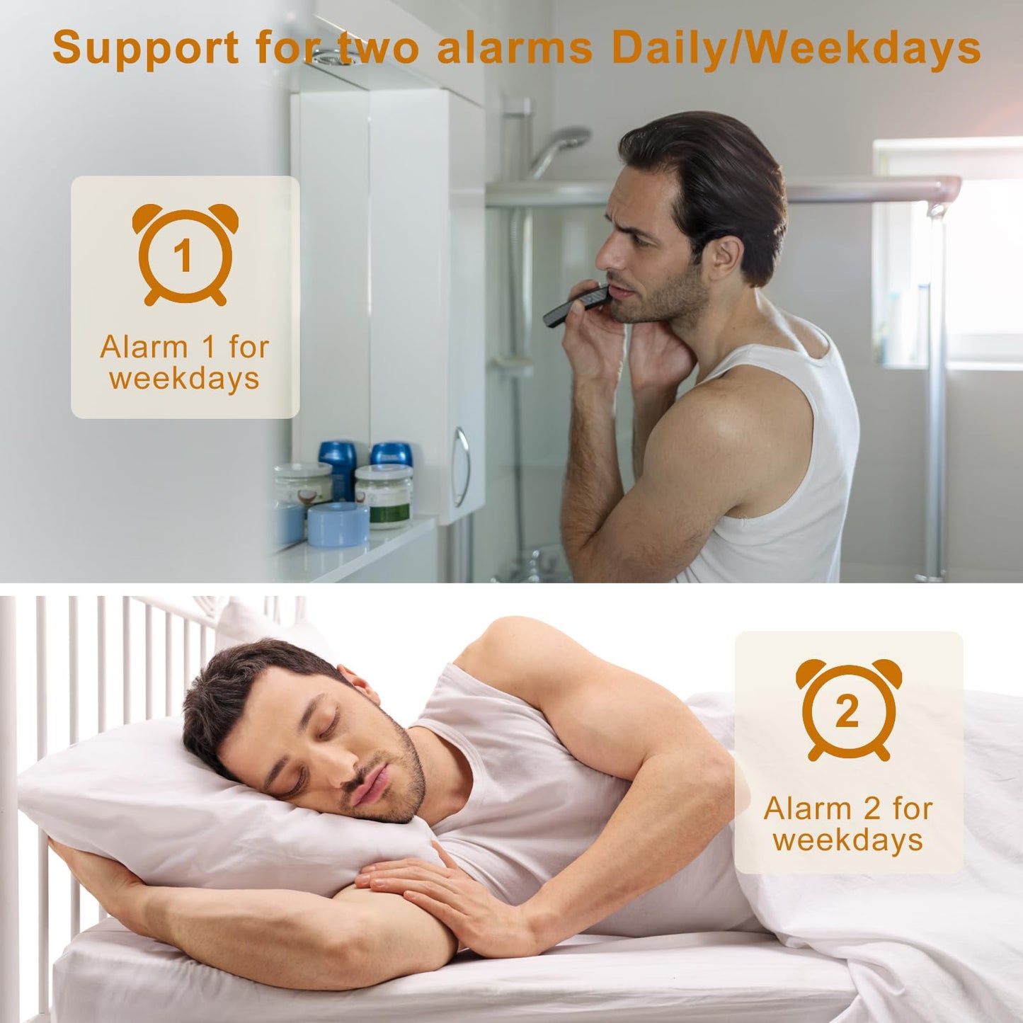 Cadrim Wake up Light, Natural Sunrise Simulation Alarm Clock Sunset Fading with Dual Alarm Clocks Snooze Function 7 Natural Sounds Setting Color Changeable Beside Nightlight and FM Radio for Bedroom