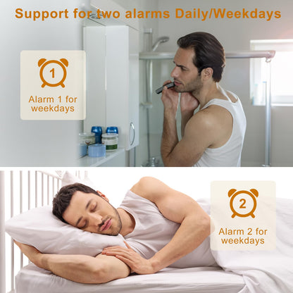 Cadrim Wake up Light, Natural Sunrise Simulation Alarm Clock Sunset Fading with Dual Alarm Clocks Snooze Function 7 Natural Sounds Setting Color Changeable Beside Nightlight and FM Radio for Bedroom
