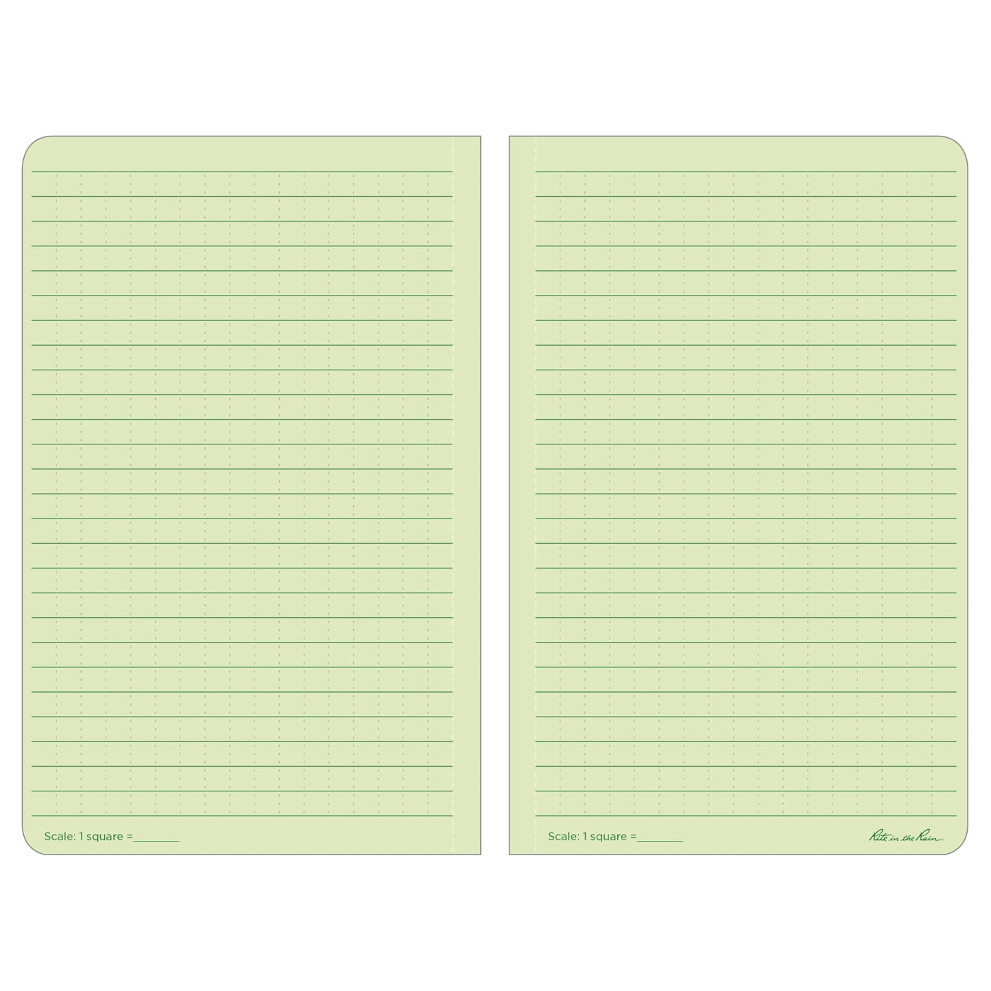 Rite in the Rain Weatherproof Green Book, 4.625” x 7”, Tactical Green Soft Cover, Universal Pattern with Army Reference Material (No. 980)