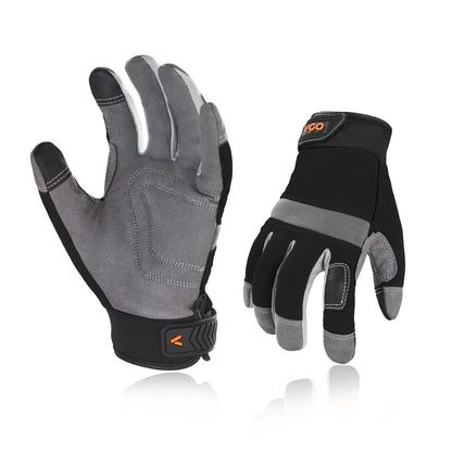 Vgo 1Pair Safety Work Gloves,Builder Gloves,Gardening Gloves,Light Duty Mechanic Gloves(M,Black,SL7584)