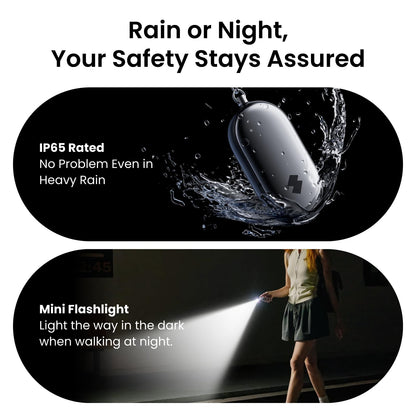 SwitchBot 130 dB Personal Safety Alarm for Women with Apple Find My APP, Extra-Loud Siren & Strobe Light, Waterproof Self Defense Keychain for Women, College Girls and Kids (Black)