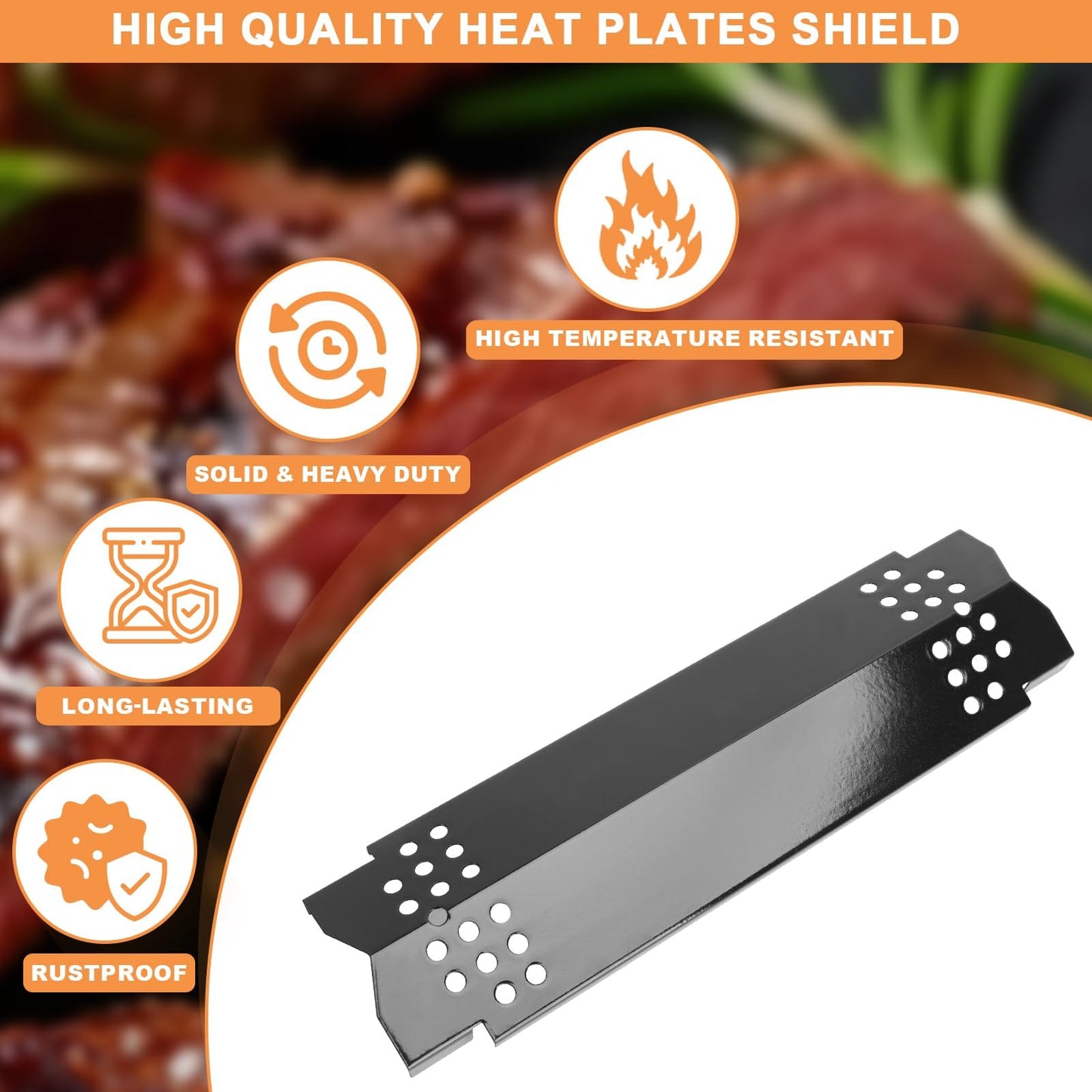BBQ Parts Heat Shield Plate for Nexgrill BBQ Replacement Parts 720-0830H 720-0898 720-0864 720-0896B 720-0830A 720-0925 Flame Cover/Flame Shields/Flame Tamers for Backyard Grill Replacement Parts,4PCS