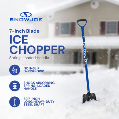 Snow Joe Ice Chopper with 7-Inch Carbon Steel Blade and Shock-Absorbing Handle, 3.2 Lbs - Portable and Lightweight Winter Scraper and Ice Remover for Driveway, Sidewalk, Garage, & Patio, SJEG700