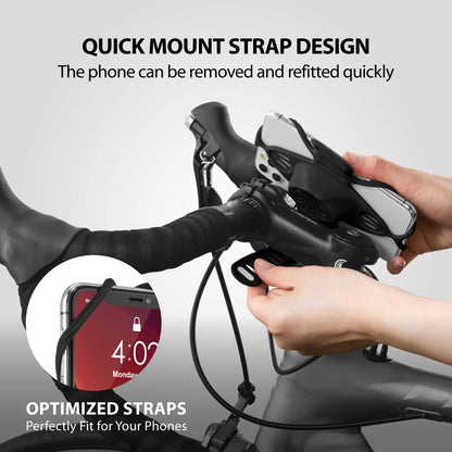 BONE Bike Tie Pro 4, Bike Phone Mount for Stem, Scratch-Free Silicone Bicycle Phone Holder with Shock-Absorbing Design, Compatible with Most Smartphones