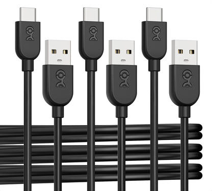 Cable Matters 3-Pack Flexible USB A to USB C Cable with 3A Fast Charging 3m (USB to USB C Charging Cable) in Black, Compatible with iPhone 15/15 Pro/15 Plus, iPad Pro, Samsung Galaxy S23
