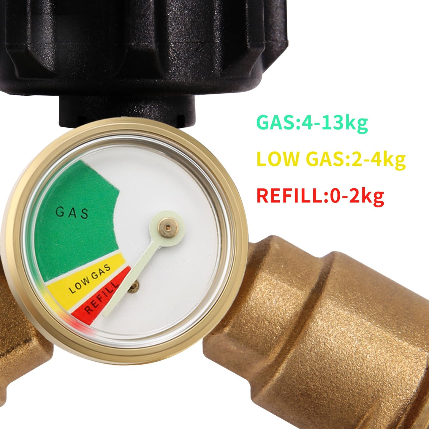 Roastove Dual Propane Tank Connection,Propane Tank Y Splitter Adapter with Gauge, Level Indicator, Gas Pressure Meter for 5-40lb Propane Tank, Work with RV Camper, Cylinder,BBQ Grills, Camping Stoves