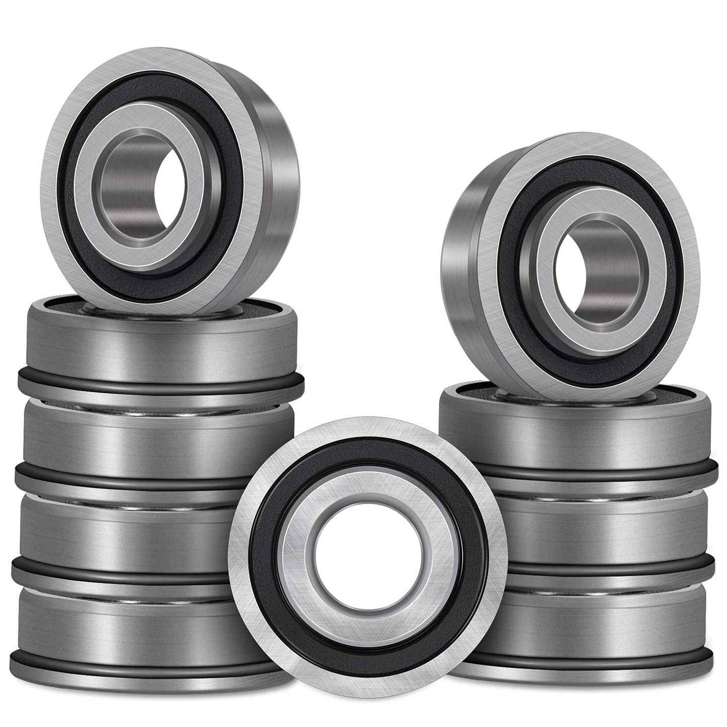 10pcs Flanged Ball Bearings ID 3/4" x OD 1-3/8" for Lawn Mower, Wheelbarrows, Carts & Hand Trucks Wheel, Alternative to 532009040, AM118315, AM127304, 10513, 251210 Etc.